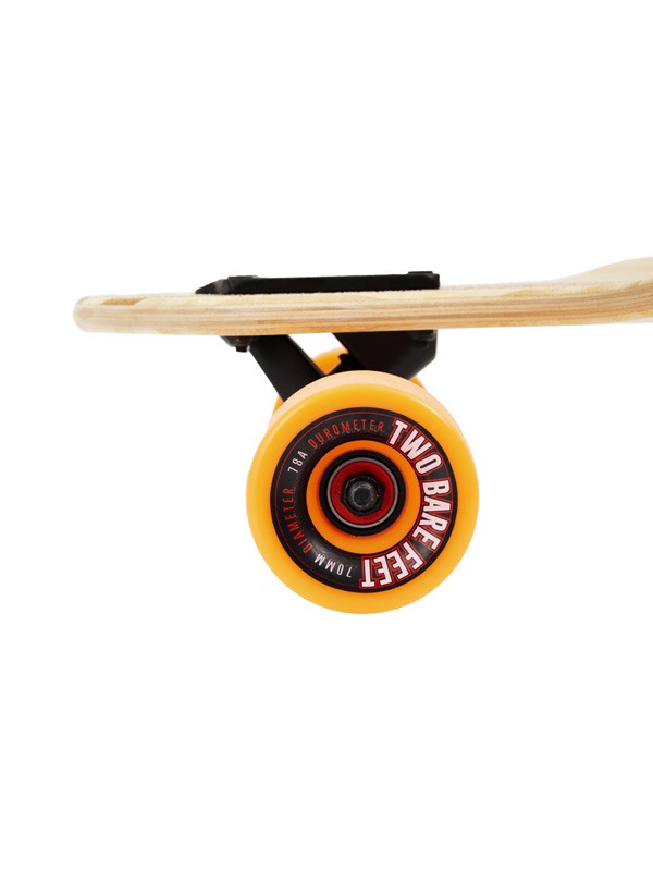 Two Bare Feet "The Duke" 41in Bamboo Series Longboard Skateboard Complete (Orange Wheels)