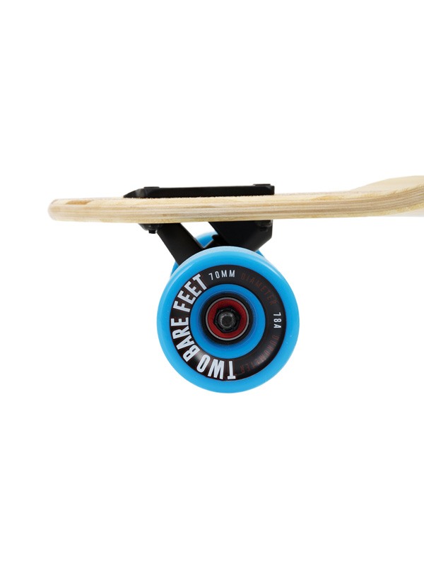 Two Bare Feet "The Duke" 41in Bamboo Series Longboard Skateboard Complete (Blue Wheels)