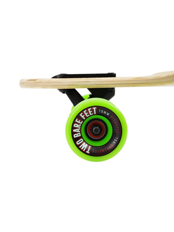 Two Bare Feet "The Duke" 41in Bamboo Series Longboard Skateboard Complete (Green Wheels)