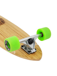 Two Bare Feet "The Chuck" 44in Bamboo Series Longboard Skateboard Complete (Green Wheels)