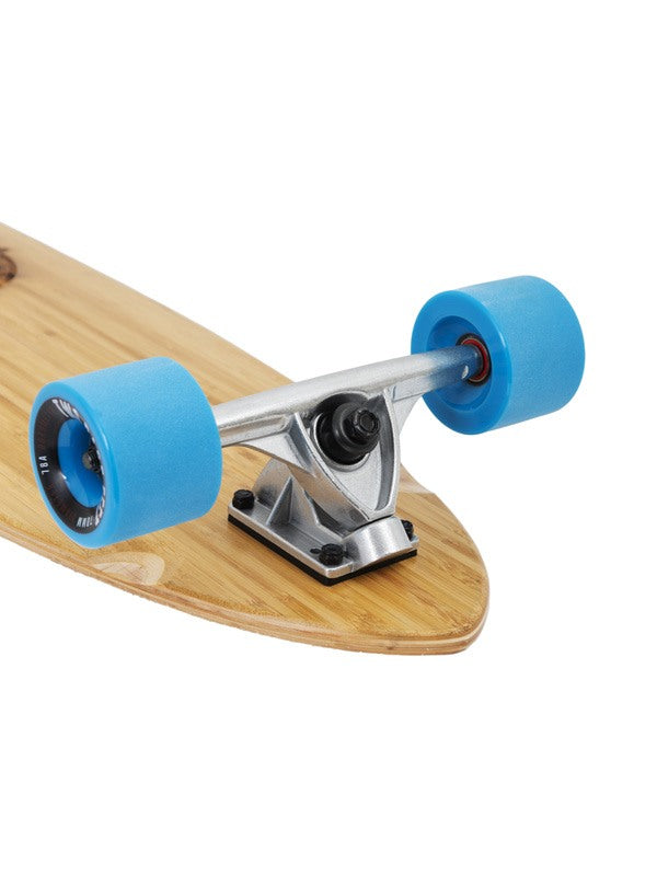 Two Bare Feet "The Chuck" 44in Bamboo Series Longboard Skateboard Complete (Blue Wheels)