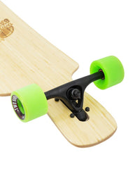 Two Bare Feet "The Parker" 42.5in Bamboo Series Longboard Skateboard Complete (Green Wheels)