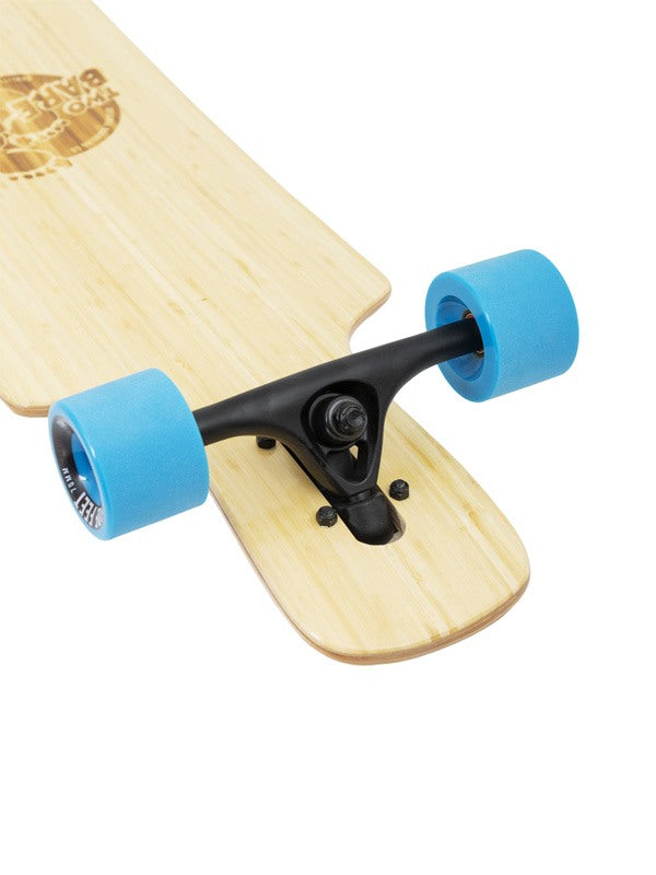 Two Bare Feet "The Parker" 42.5in Bamboo Series Longboard Skateboard Complete (Blue Wheels)