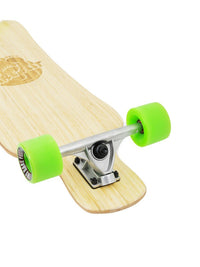 Two Bare Feet "The Larry" 39in Bamboo Series Longboard Skateboard Complete (Green Wheels)