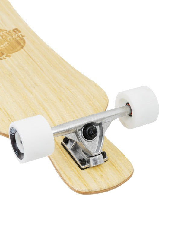 Two Bare Feet "The Larry" 39in Bamboo Series Longboard Skateboard Complete (White Wheels)