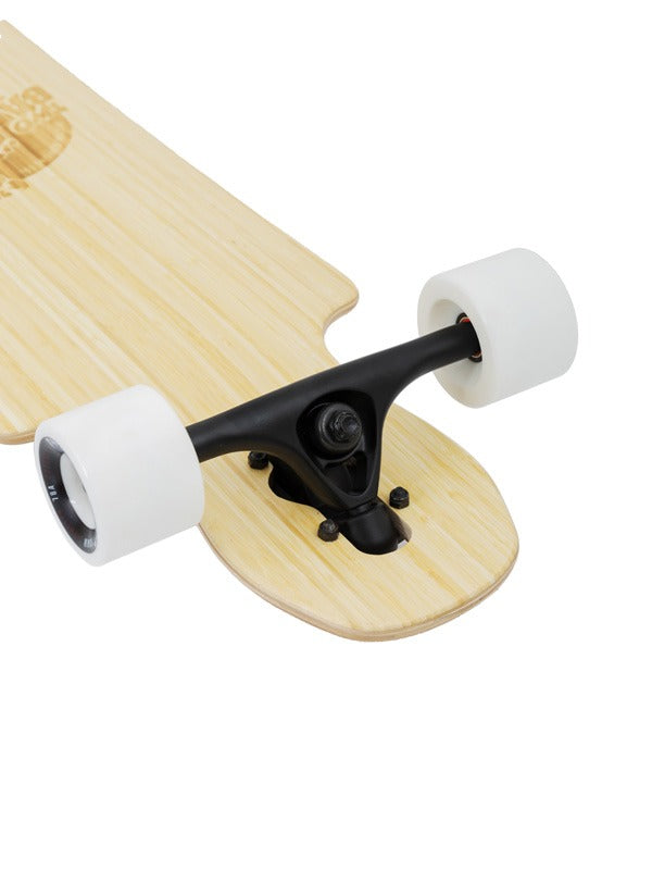 Two Bare Feet "The Hunter" 40in Bamboo Series Longboard Skateboard Complete (White Wheels)