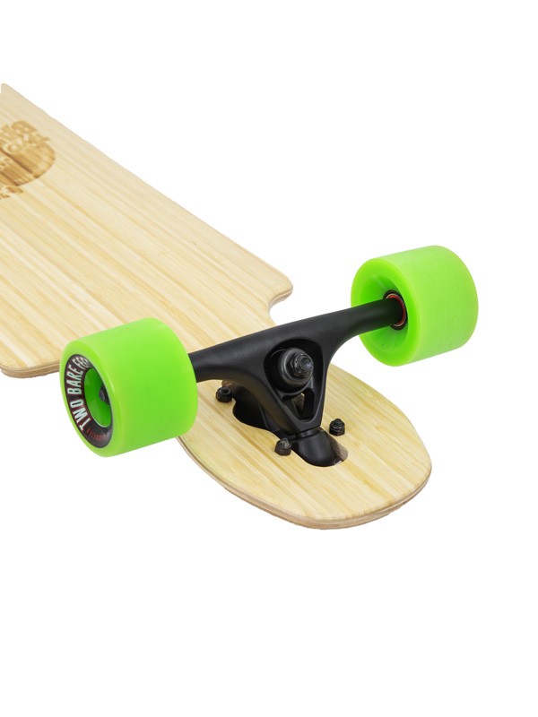 Two Bare Feet "The Hunter" 40in Bamboo Series Longboard Skateboard Complete (Green Wheels)