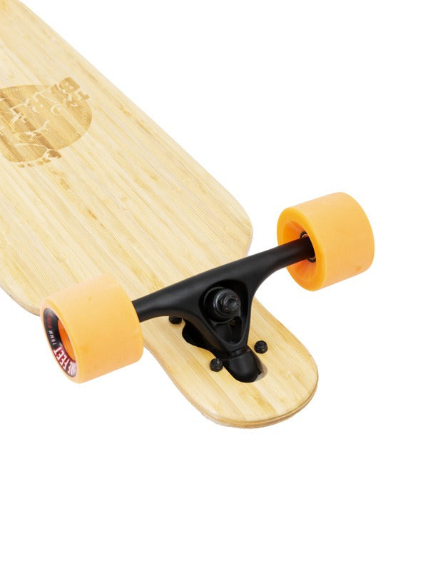 Two Bare Feet "The Austin" 36in Bamboo Series Longboard Skateboard Complete (Orange Wheels)