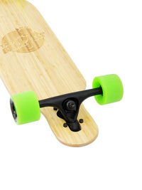 Two Bare Feet "The Austin" 36in Bamboo Series Longboard Skateboard Complete (Green Wheels)