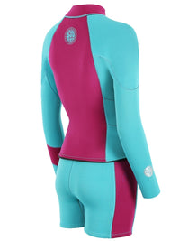 Two Bare Feet Harmony 3mm Jacket & Shorts Set (Raspberry / Mint)