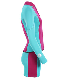 Two Bare Feet Harmony 3mm Jacket & Shorts Set (Raspberry / Mint)