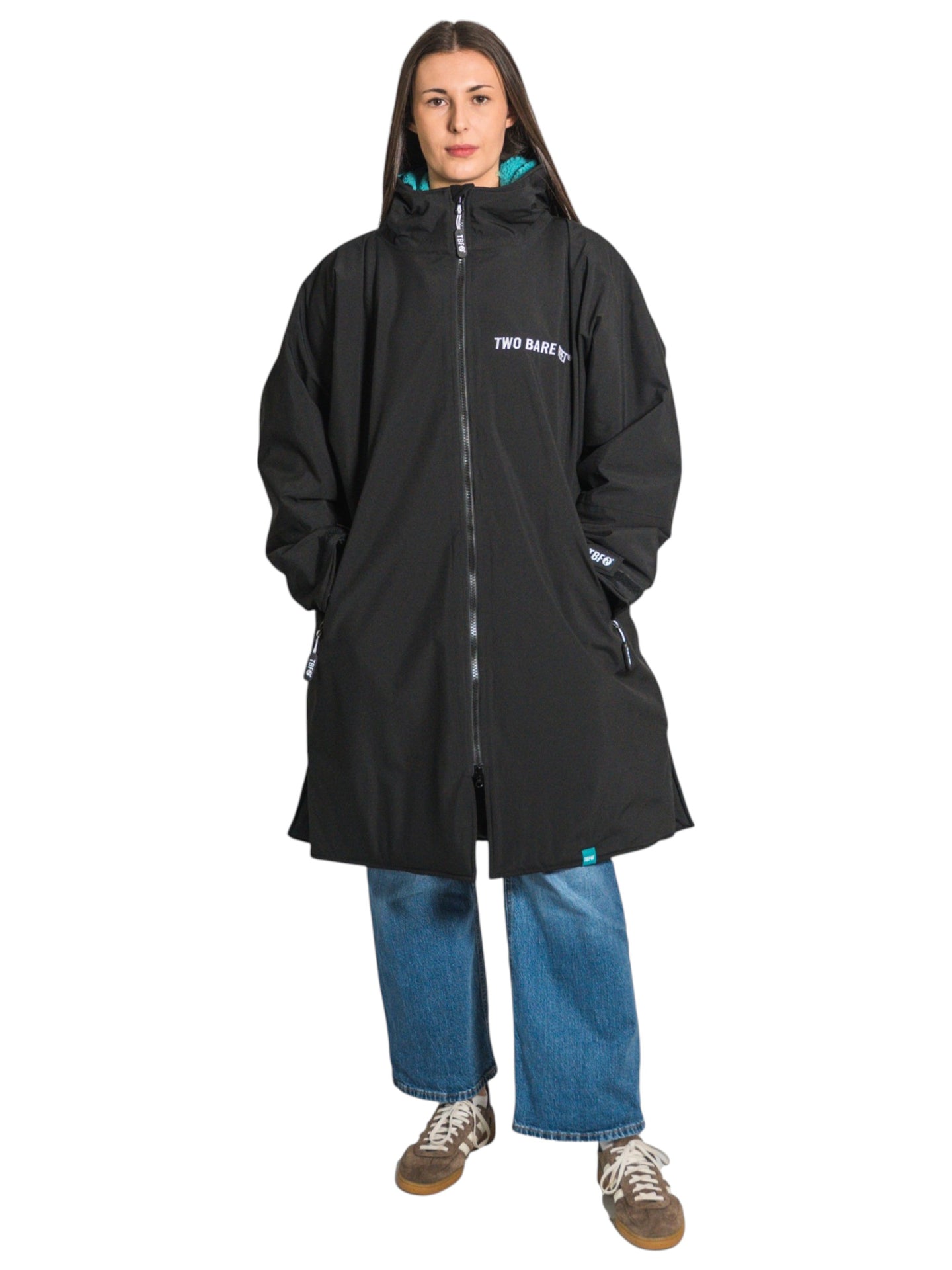 Core Waterproof Changing Robe (Black/Teal)