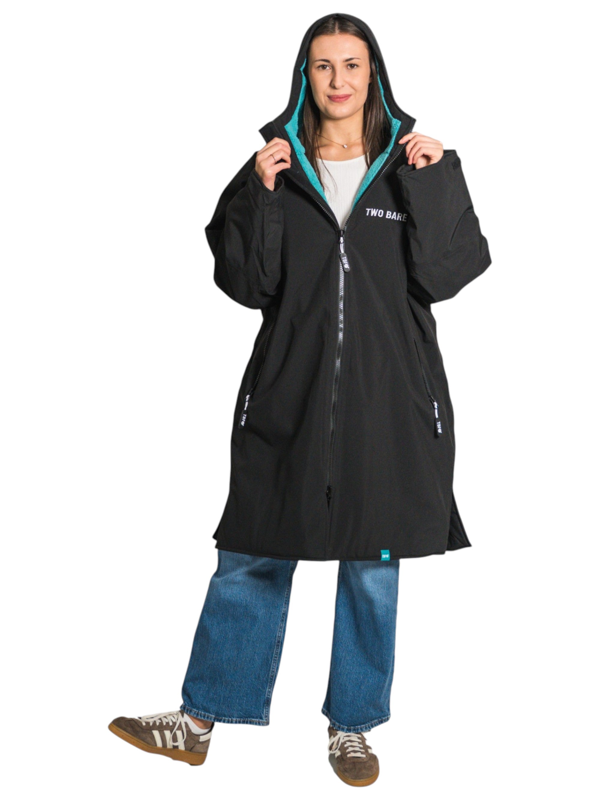 Core Waterproof Changing Robe (Black/Teal)