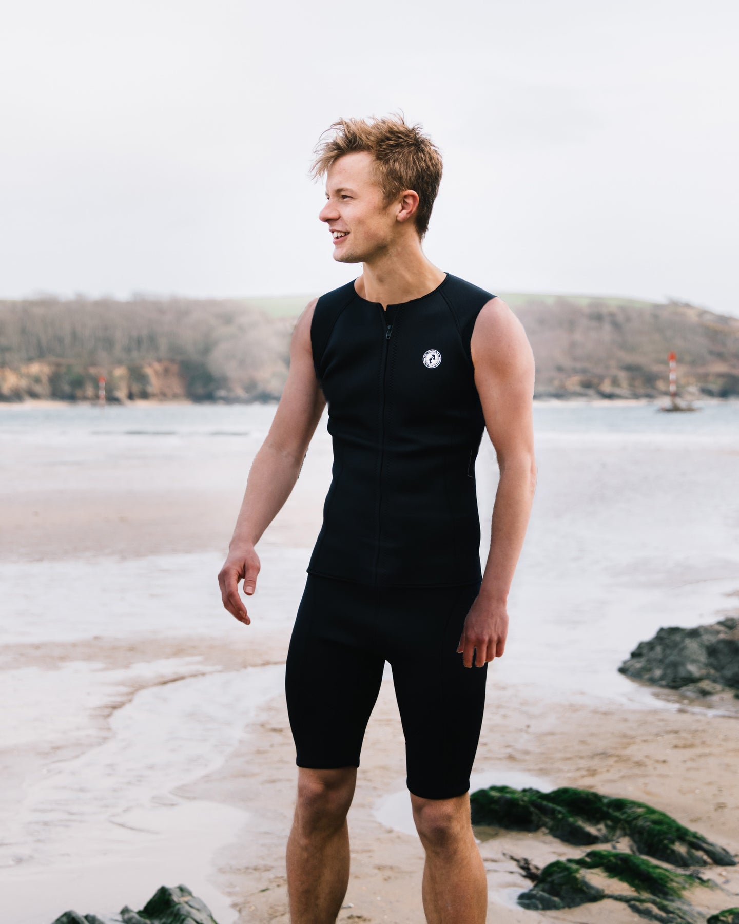 Mens Heritage Sleeveless 2mm Wetsuit Jacket (Black)