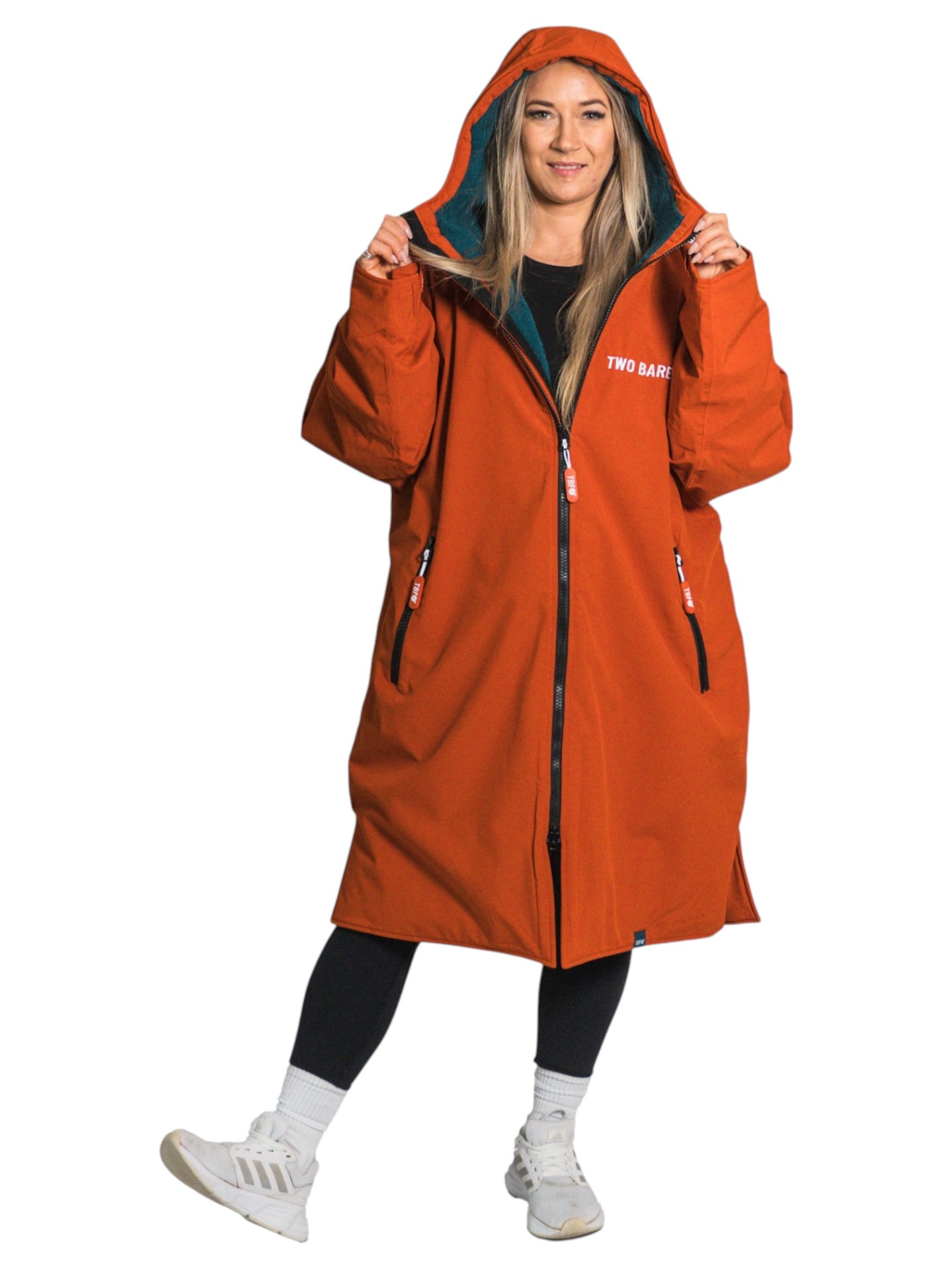 Core Waterproof Changing Robe (Burnt Orange/Sea Green)