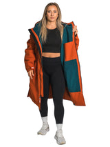 Core Waterproof Changing Robe (Burnt Orange/Sea Green)