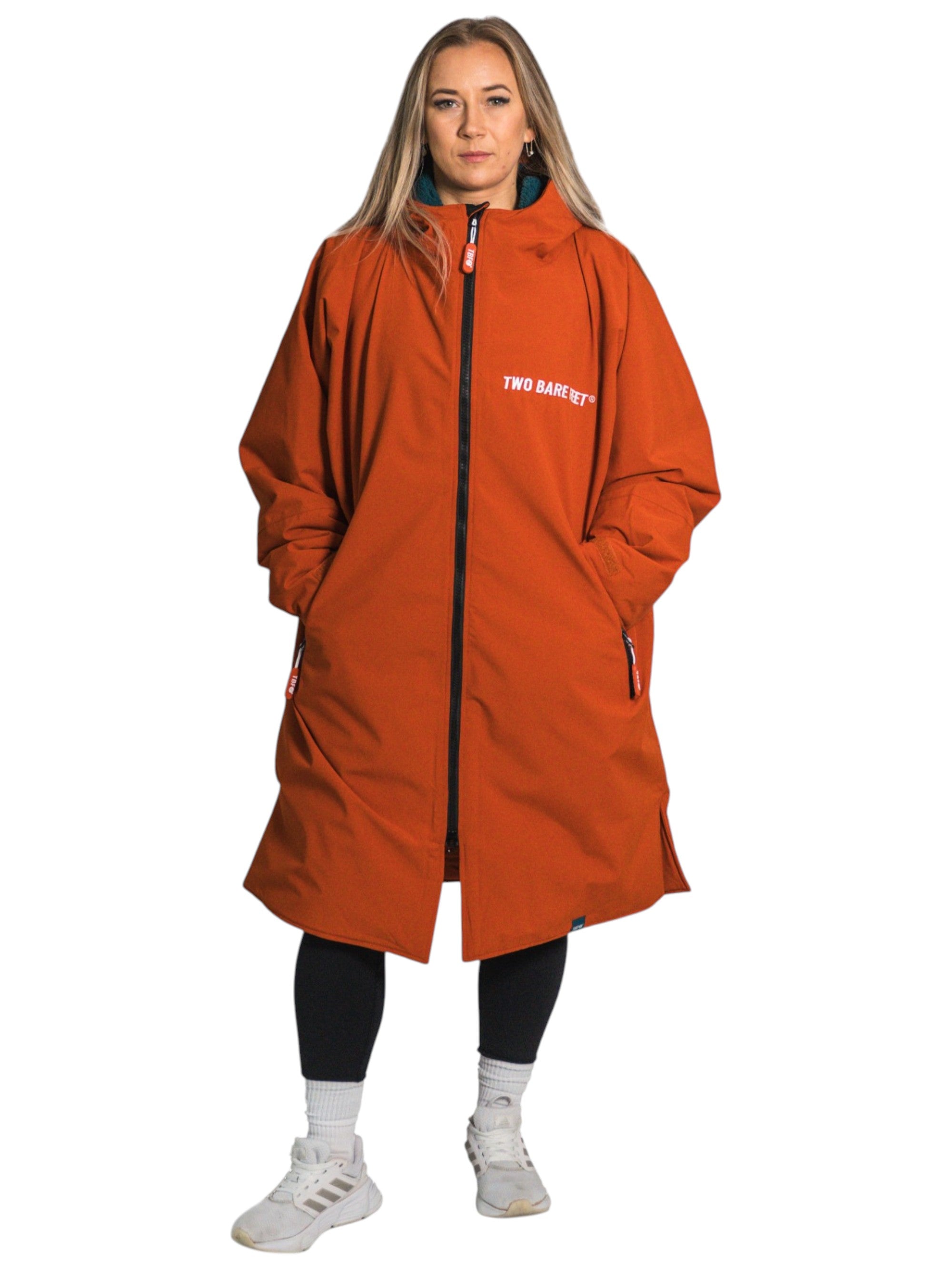 Core Waterproof Changing Robe (Burnt Orange/Sea Green)