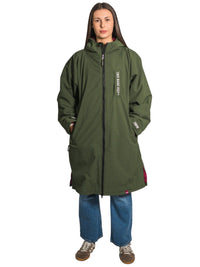 Two Bare Feet Weatherproof Changing Robe with Changing Mat (Forest/Raspberry)