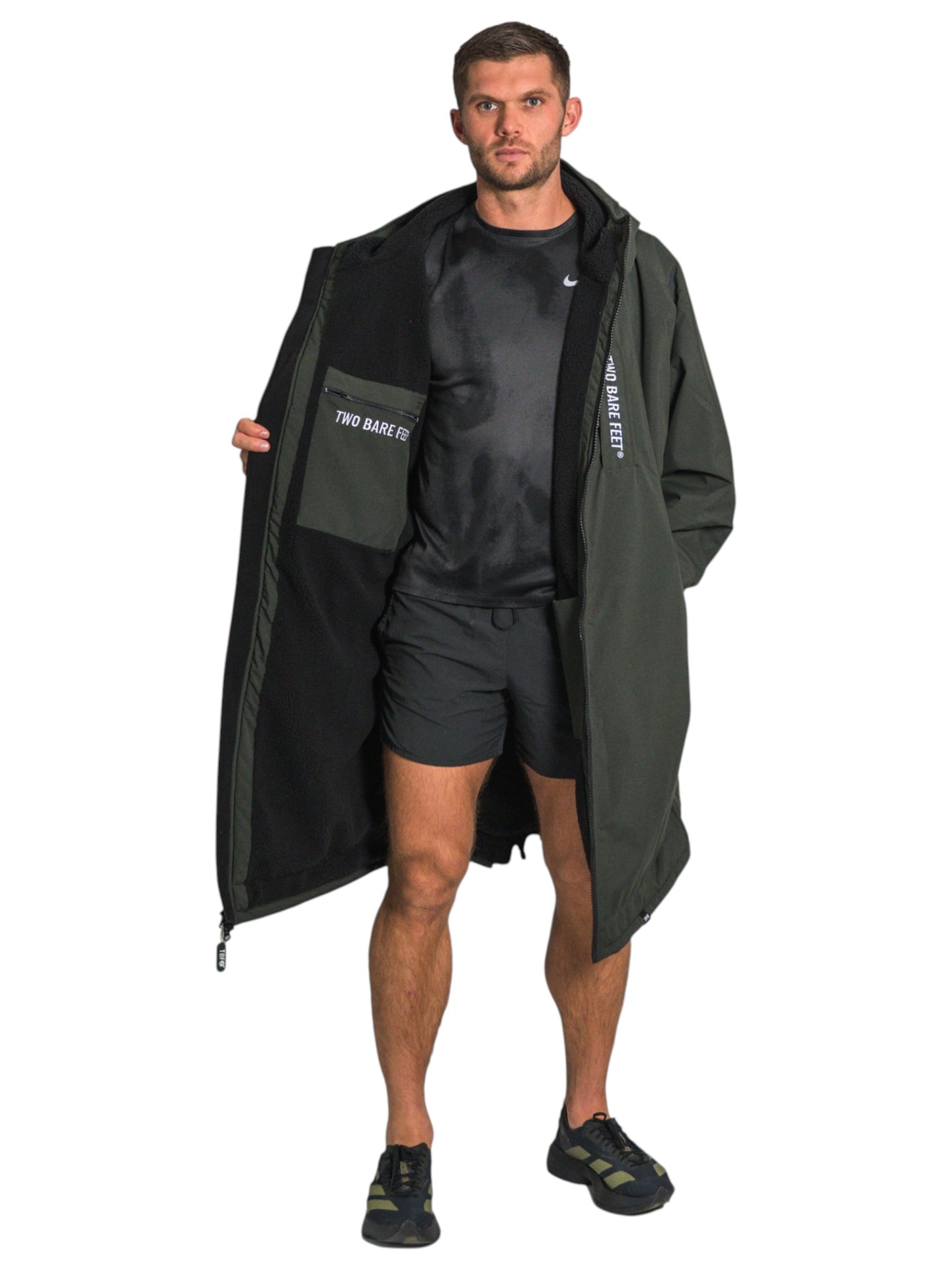 Two Bare Feet Weatherproof Changing Robe with Changing Mat (Khaki/Black)