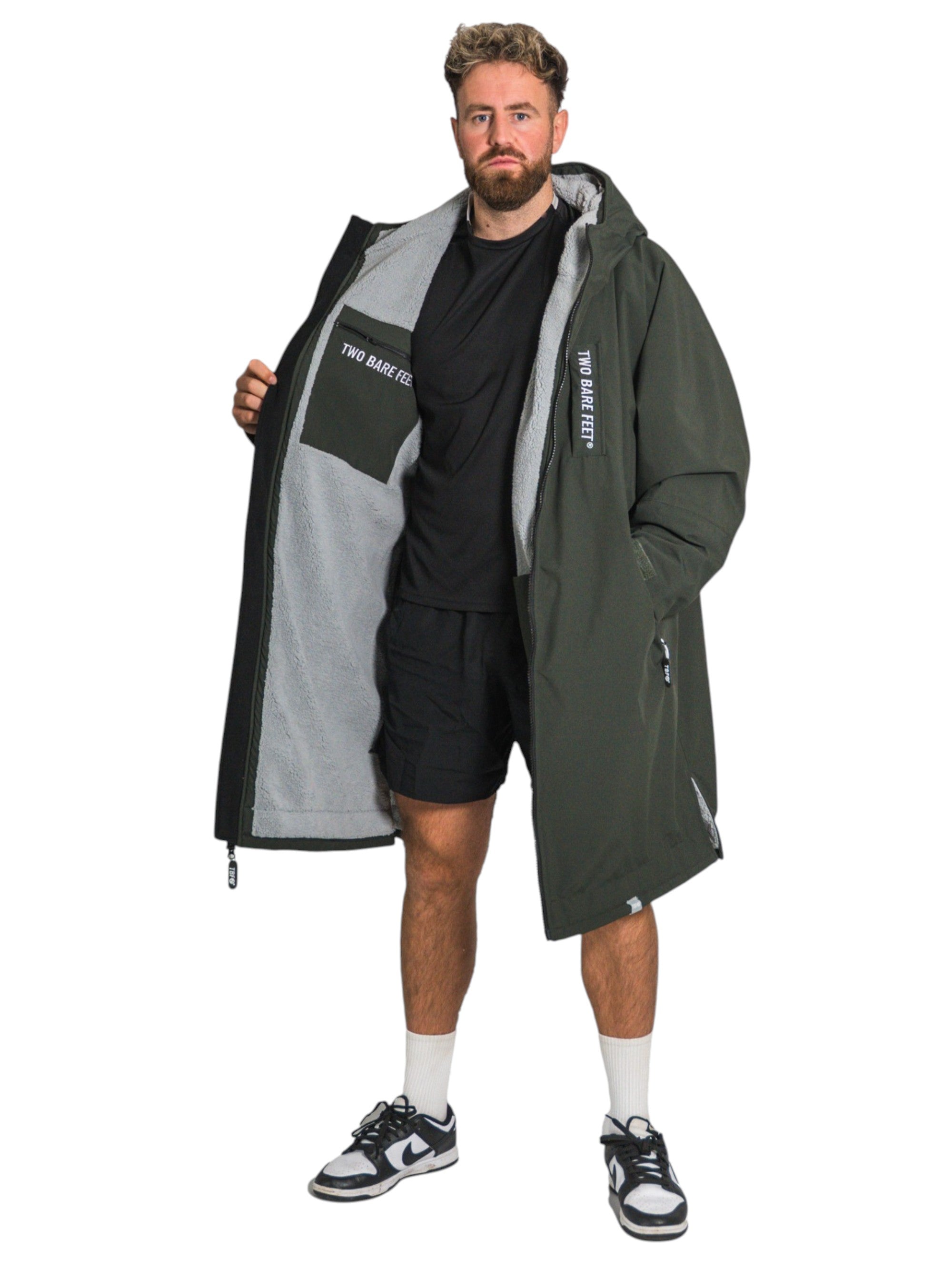 Two Bare Feet Weatherproof Changing Robe with Changing Mat (Khaki/Grey)
