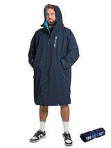 Two Bare Feet Weatherproof Changing Robe with Changing Mat (Marine Blue/Blue)