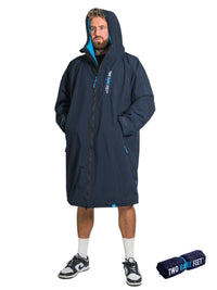Two Bare Feet Weatherproof Changing Robe with Changing Mat (Marine Blue/Blue)