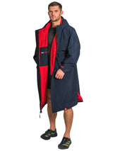 Two Bare Feet Weatherproof Changing Robe with Changing Mat (Marine Blue/Red)