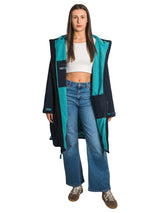 Two Bare Feet Weatherproof Changing Robe with Changing Mat (Marine Blue/Teal)
