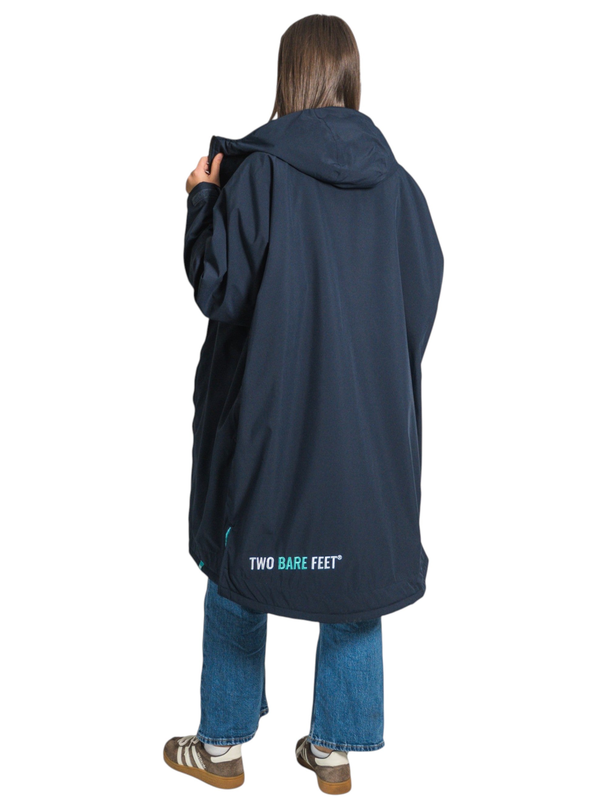 Two Bare Feet Weatherproof Changing Robe with Changing Mat (Marine Blue/Teal)