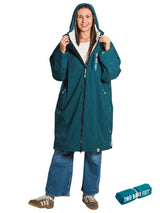 Two Bare Feet Weatherproof Changing Robe with Changing Mat (Sea Green/Cream)