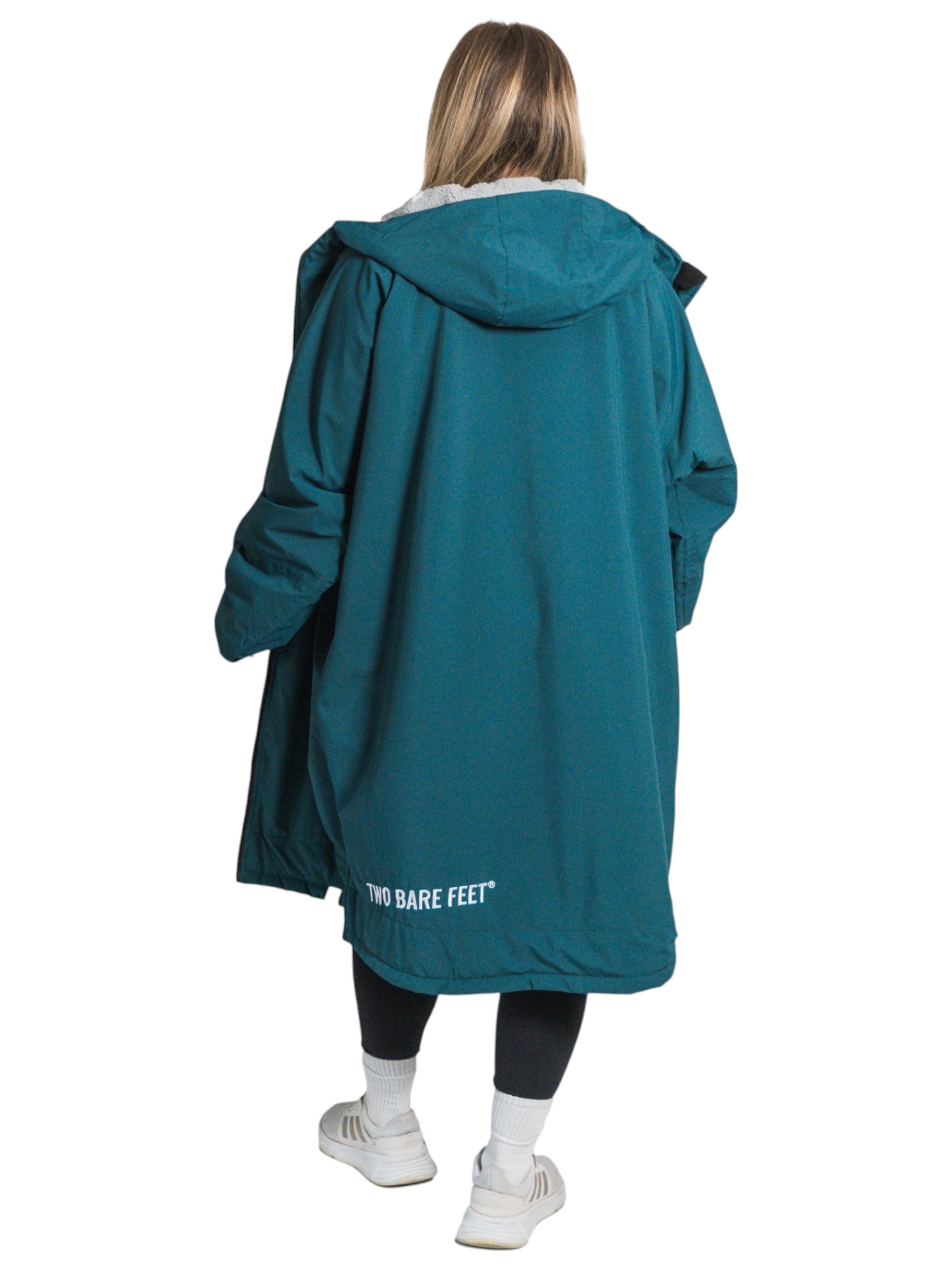 Two Bare Feet Weatherproof Changing Robe with Changing Mat (Sea Green/Grey)