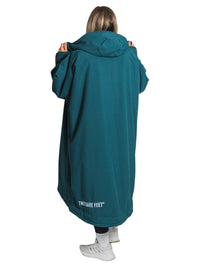 Two Bare Feet Weatherproof Changing Robe with Changing Mat (Sea Green/Raspberry)