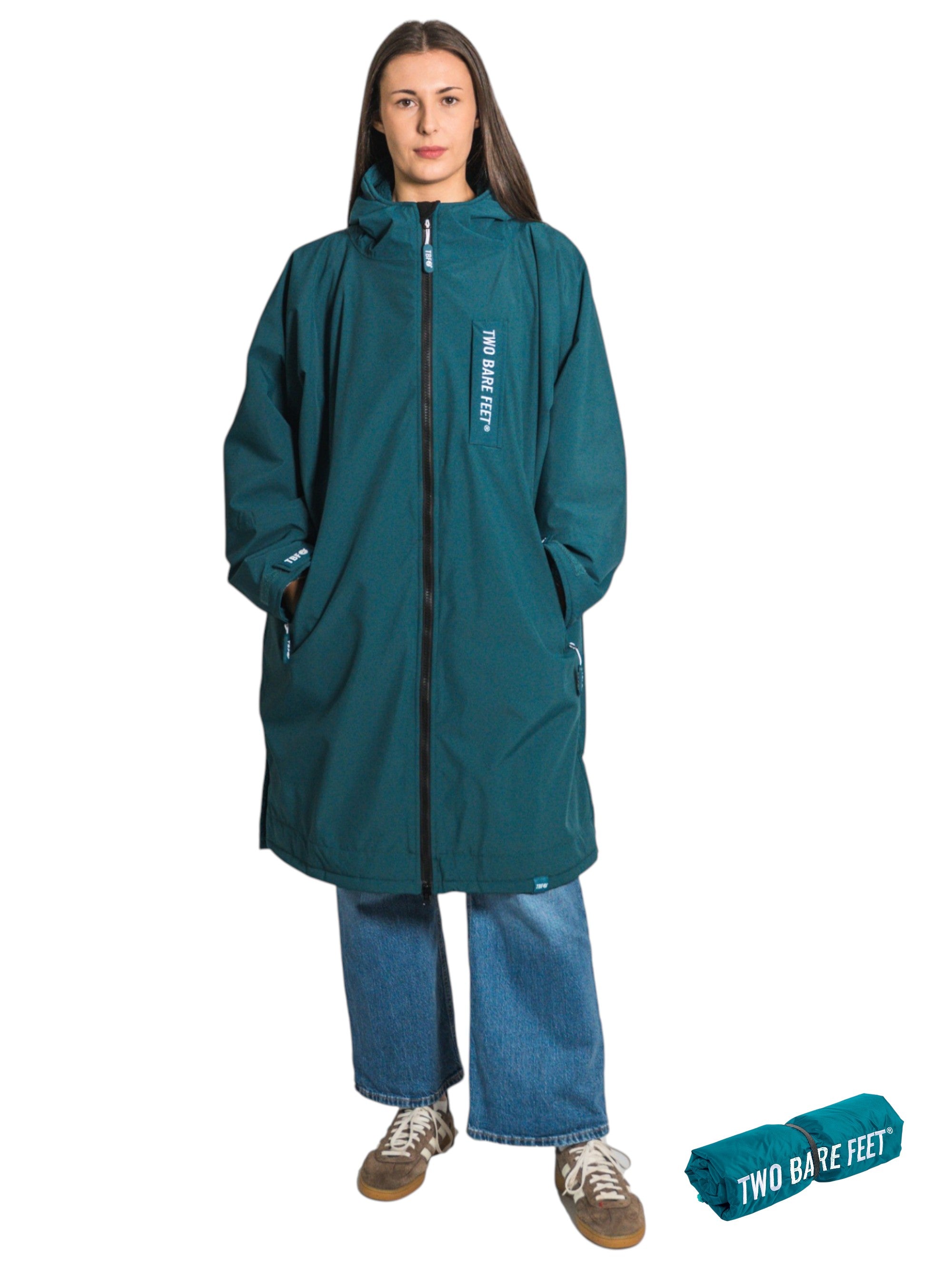 Two Bare Feet Weatherproof Changing Robe with Changing Mat (Sea Green/Sea Green)
