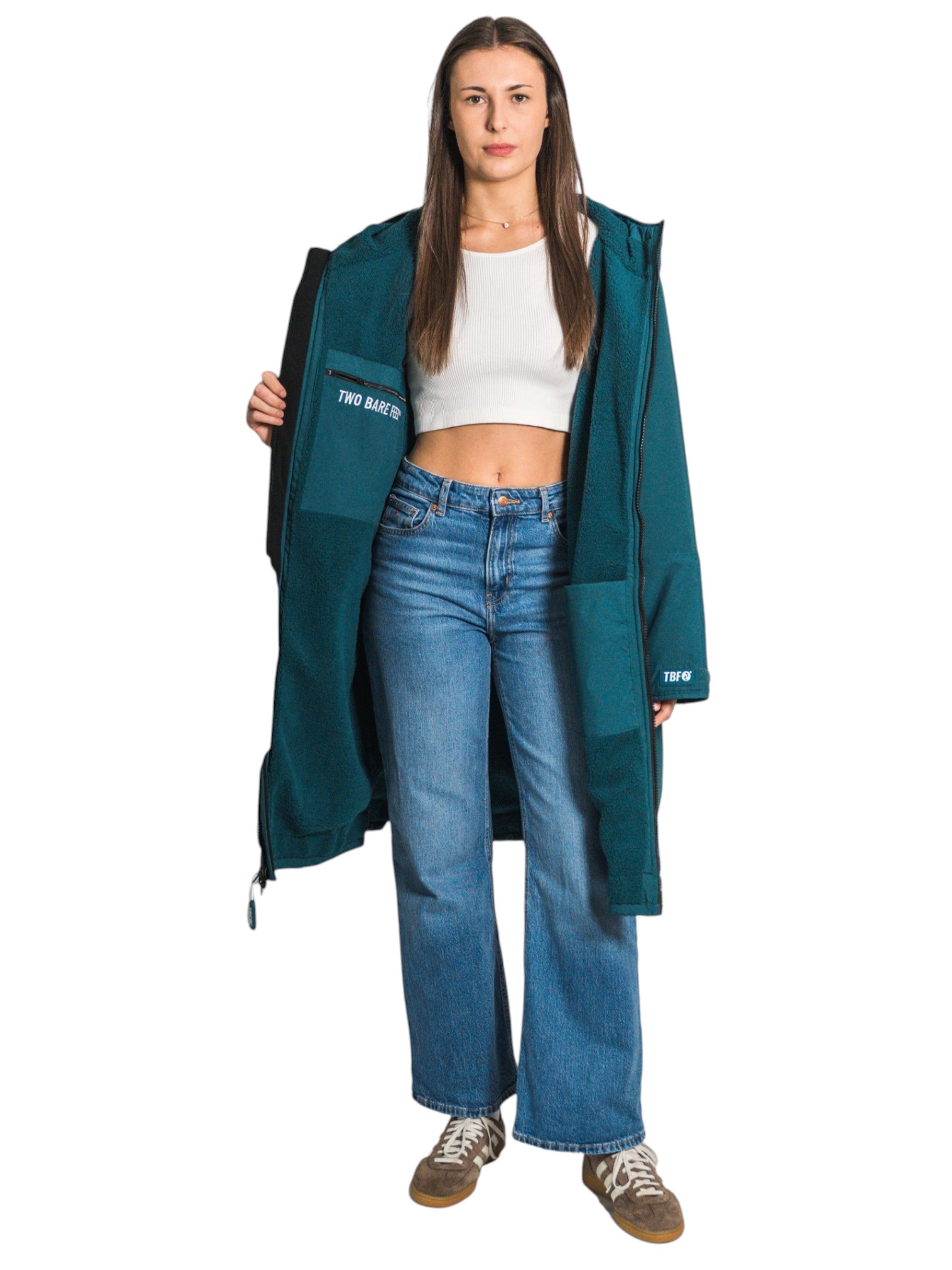 Two Bare Feet Weatherproof Changing Robe with Changing Mat (Sea Green/Sea Green)