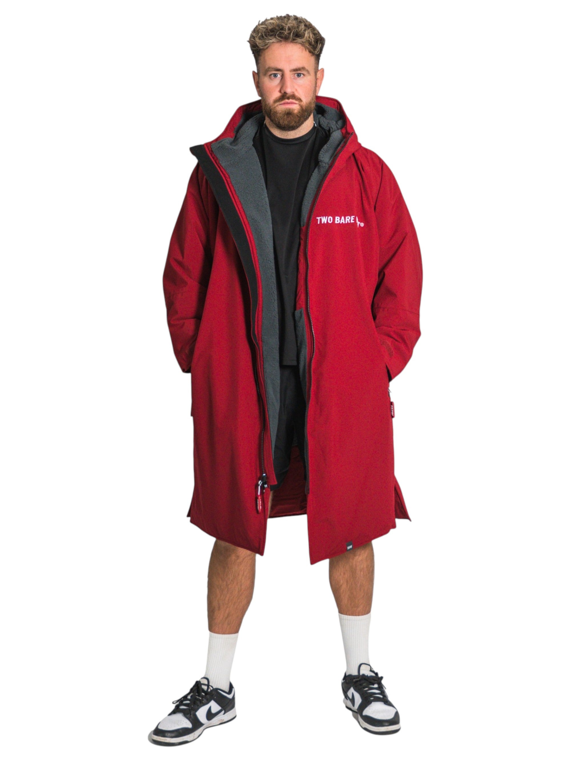 Core Waterproof Changing Robe (Deep Red/Charcoal)