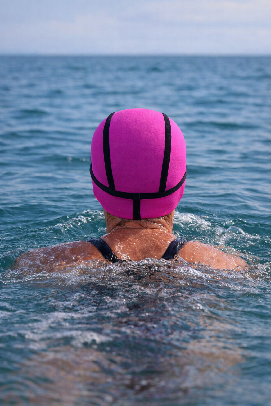 Two Bare Feet 2.5mm Neoprene Cold Water Chinstrap Swim Cap (Pink)