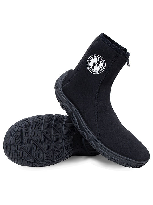 Neoprene Zipped Adults Wetsuit Boots (Black)