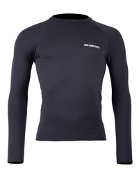 Two Bare Feet Adults Crew Neck Thermal Long Sleeve Rash Vest (Black)