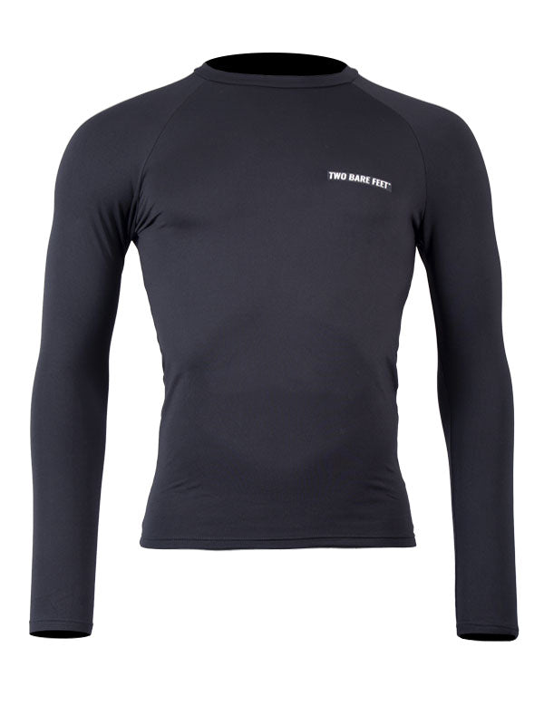 Two Bare Feet Adults Crew Neck Thermal Long Sleeve Rash Vest (Black)