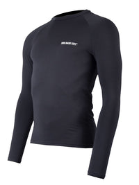 Two Bare Feet Adults Crew Neck Thermal Long Sleeve Rash Vest (Black)