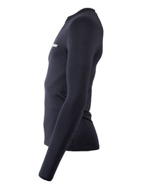 Two Bare Feet Adults Crew Neck Thermal Long Sleeve Rash Vest (Black)