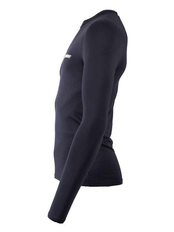 Two Bare Feet Adults Crew Neck Thermal Long Sleeve Rash Vest (Black)