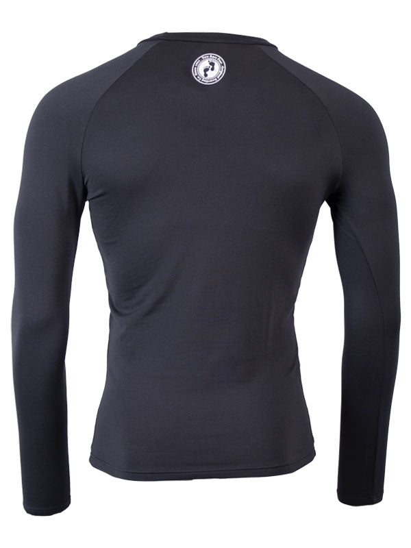 Two Bare Feet Adults Crew Neck Thermal Long Sleeve Rash Vest (Black)
