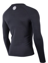 Two Bare Feet Adults Crew Neck Thermal Long Sleeve Rash Vest (Black)