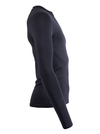 Two Bare Feet Adults Crew Neck Thermal Long Sleeve Rash Vest (Black)