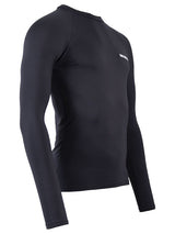 Two Bare Feet Adults Crew Neck Thermal Long Sleeve Rash Vest (Black)
