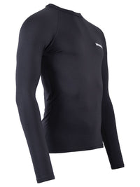 Two Bare Feet Adults Crew Neck Thermal Long Sleeve Rash Vest (Black)