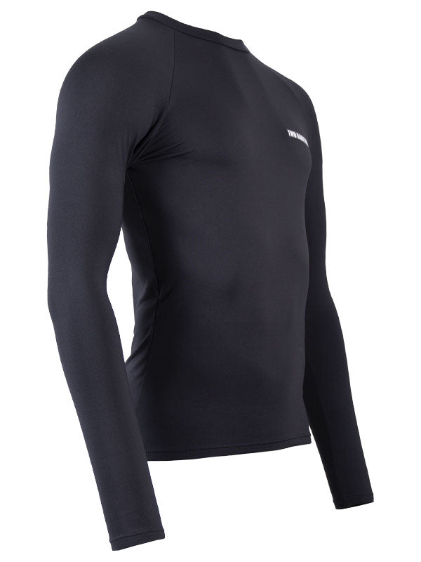 Two Bare Feet Adults Crew Neck Thermal Long Sleeve Rash Vest (Black)