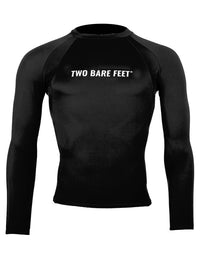 Two Bare Feet Adults Crew Neck Long Sleeve Rash Vest (Black)