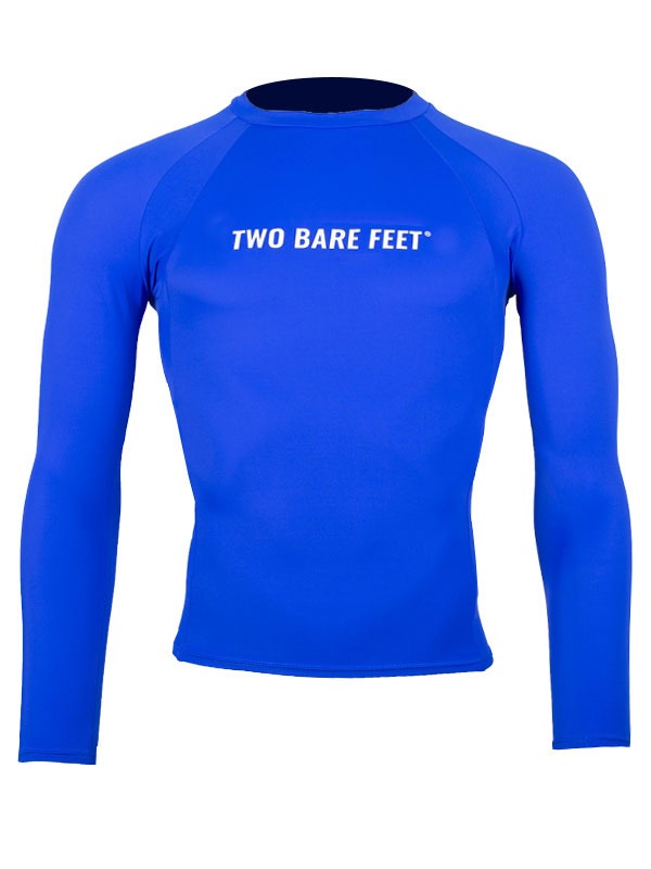 Two Bare Feet Adults Crew Neck Long Sleeve Rash Vest (Blue)